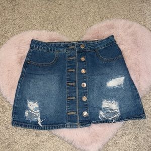 Forever 21 button up denim skirt